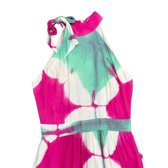 Busayo x RTR Tie Dye Halter Dress in Green/Pink, Size US 8 - Picture 5 of 8